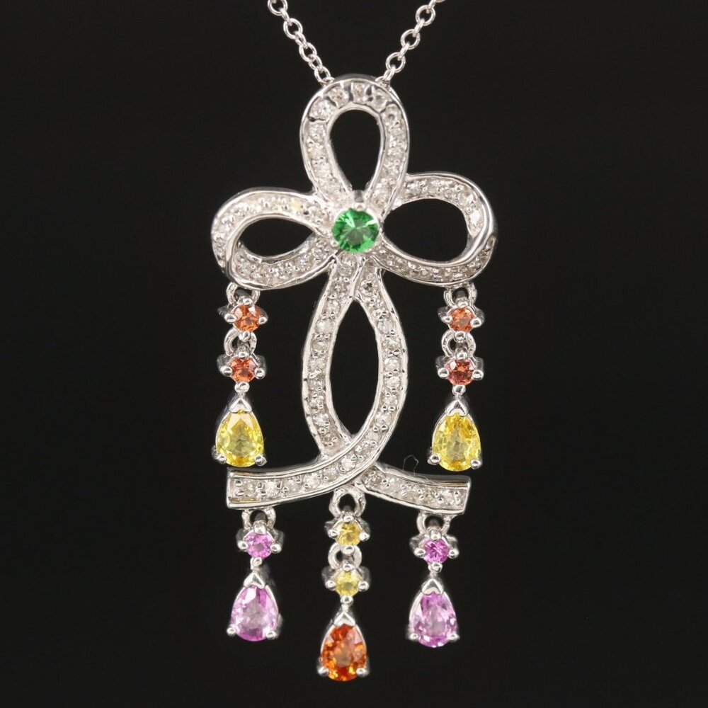 $4950 / EFFY / Watercolors Gemstone & Diamond Necklace / 14K Gold - Picture 1 of 2